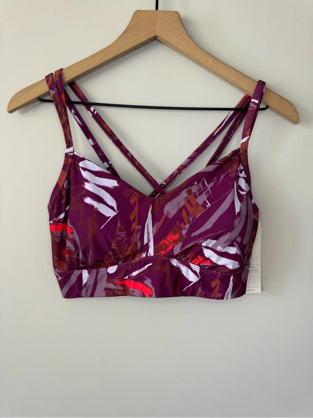 All in Motion NWT Target Strappy Low Support Sports Bra in Plum Print size XL - Picture 1 of 8